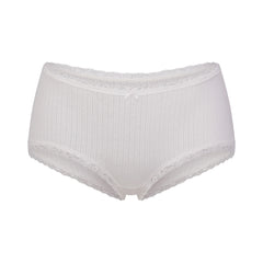 LIGHTWEIGHT COTTON POINTELLE LACE BOY SHORT | SNOW