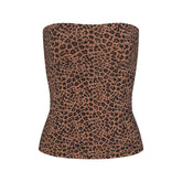 COTTON JERSEY TUBE TOP | SIENNA NATURAL LEOPARD