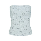 COTTON JERSEY TUBE TOP | POWDER BLUE BANDANA