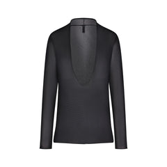 SLINKY KNIT DEEP PLUNGE TOP | OBSIDIAN