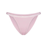 LIGHTWEIGHT COTTON LOGO PICOT STRING BIKINI | PEONY