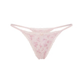 LIGHTWEIGHT COTTON POINTELLE LACE STRING THONG | BLOOM DAINTY FLORAL