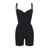 SEAMLESS SCULPT LOW BACK MID THIGH BODYSUIT | ONYX