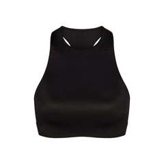 NikeSKIMS SATIN SHINE HIGH NECK BRA | OBSIDIAN