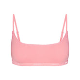 LIGHTWEIGHT COTTON LOGO PICOT SCOOP BRALETTE | MELON TONAL