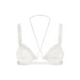 ULTRA FINE MESH RUFFLE BRA | IVORY