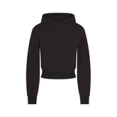 COTTON JERSEY ZIP UP HOODIE | SOOT