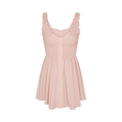 POPLIN APPAREL MINI SMOCKED DRESS | DUSTY PINK