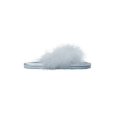 FAUX FEATHER SLIPPER | BABY BLUE