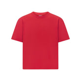 HEAVYWEIGHT COTTON MENS RELAXED CROPPED CREWNECK | WASHED RED