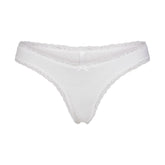 LIGHTWEIGHT COTTON LACE THONG | SNOW