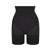 SHEER SEAMLESS HIGH-WAISTED MID THIGH SHORT | ONYX