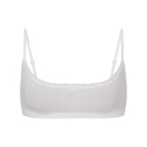 LIGHTWEIGHT COTTON POINTELLE SCOOP BRALETTE | SNOW