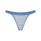 LIGHTWEIGHT COTTON LOGO PICOT THONG | ARCTIC GINGHAM
