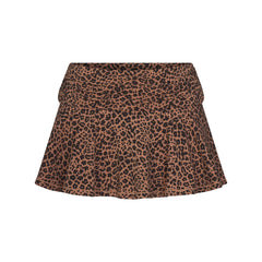 COTTON JERSEY FOLDOVER MINI SKORT | SIENNA NATURAL LEOPARD