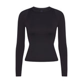 NikeSKIMS AIRY LONG SLEEVE CREW NECK TOP | OBSIDIAN