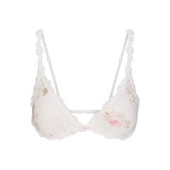 STRETCH LACE TRIANGLE BRALETTE | SNOW VINTAGE FLORAL PRINT