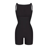 SKIMS BODY CORE SCULPT BACK SMOOTHING OPEN BUST MID THIGH BODYSUIT | ONYX