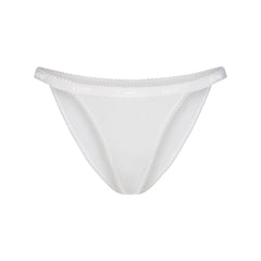 LIGHTWEIGHT COTTON LOGO PICOT STRING BIKINI | SNOW
