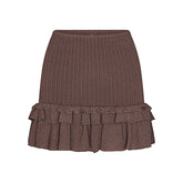 SHEER KNIT RUFFLE MINI SKIRT | AMETHYST