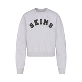 COTTON FLEECE LOGO CLASSIC CREWNECK | LIGHT HEATHER GREY WITH ONYX LOGO