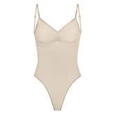 SEAMLESS SCULPT LOW BACK THONG BODYSUIT | SAND