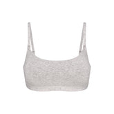 COTTON JERSEY MATERNITY NURSING SCOOP BRALETTE | LIGHT HEATHER GREY