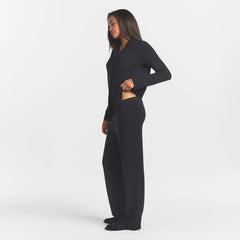 SKIMS SLEEP LONG SLEEVE BUTTON UP SET | ONYX