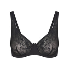 SKIMS LACE UNLINED MINIMIZER BRA | ONYX