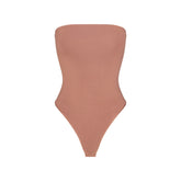 SMOOTH LAYERS STRAPLESS BODYSUIT | NUTMEG