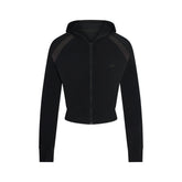 NikeSKIMS STRETCH KNIT SHRUNKEN ZIP HOODIE | OBSIDIAN
