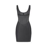 POWER MESH SHAPEWEAR OPEN BUST SLIP DRESS | ONYX