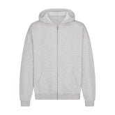 FLEECE LOUNGE MENS RELAXED ZIP UP HOODIE | LIGHT HEATHER GREY