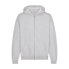 FLEECE LOUNGE MENS RELAXED ZIP UP HOODIE | LIGHT HEATHER GREY