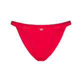 LIGHTWEIGHT COTTON LOGO PICOT STRING BIKINI | RUBY TONAL