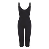 SMOOTH LAYERS CAPRI CATSUIT | OBSIDIAN