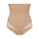 POWER MESH SHAPEWEAR CORE SCULPT HIGH-WAISTED BRIEF | CLAY