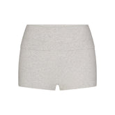 COTTON JERSEY FOLDOVER SHORT | LIGHT HEATHER GREY