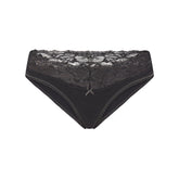 LIGHTWEIGHT COTTON WIDE LACE BRIEF | SOOT TONAL
