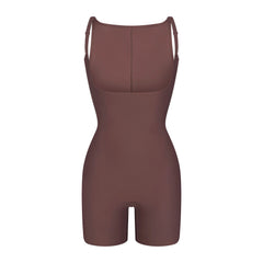 SKIMS BODY CORE SCULPT BACK SMOOTHING OPEN BUST MID THIGH BODYSUIT | COCOA