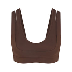 NikeSKIMS MATTE DOUBLE STRAP SCOOP BRA | DARK SEPIA