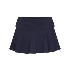 COTTON JERSEY FOLDOVER MINI SKORT | NAVY