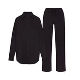 ORGANIC COTTON SLEEP LONG SLEEVE SET | OBSIDIAN