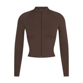 NikeSKIMS MATTE MOCK NECK FULL ZIP JACKET | DARK SEPIA