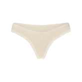 LIGHTWEIGHT COTTON LACE THONG | BUTTER TONAL