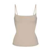 COTTON JERSEY SCOOP NECK CAMI | STONE