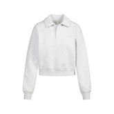 COTTON FLEECE POLO SWEATSHIRT | LIGHT HEATHER GREY
