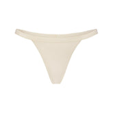 LIGHTWEIGHT COTTON LOGO PICOT THONG | BUTTER TONAL