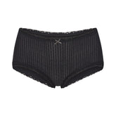 LIGHTWEIGHT COTTON POINTELLE LACE BOY SHORT | SOOT TONAL