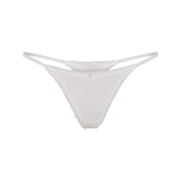 LIGHTWEIGHT COTTON POINTELLE LACE STRING THONG | SNOW PEONY PIN DOT